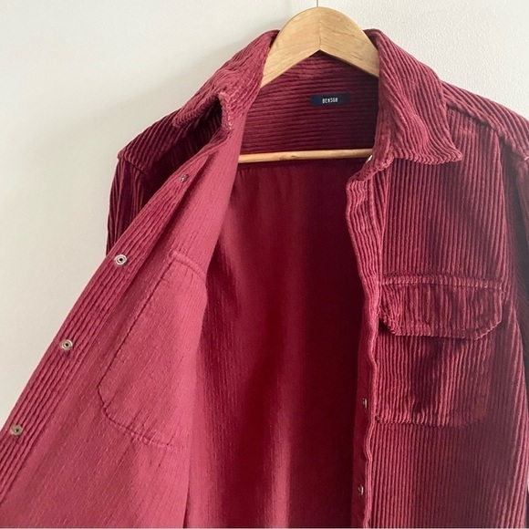 𝅺BENSON Asheville Snap Button Corduroy Cotton Shirt Jacket Plum Red Down Casual - Picture 12 of 15